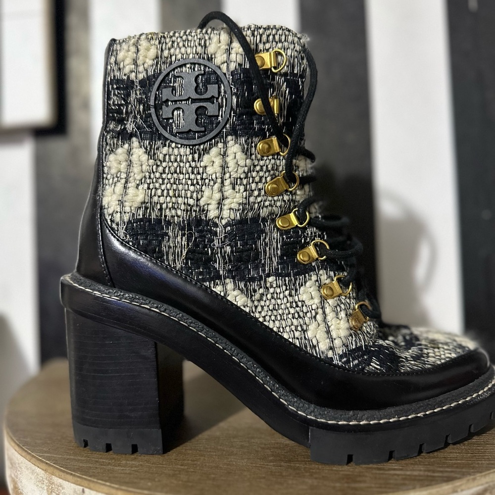 Tory Burch Black and White Women's Boots - Picture 3 of 9